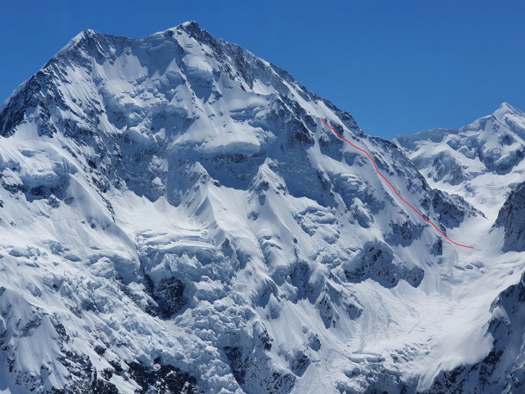 Caroline face Aoraki mini ski line